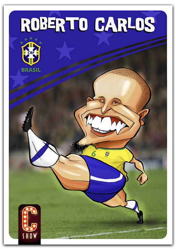 Caricatura Roberto Carlos con Brasil