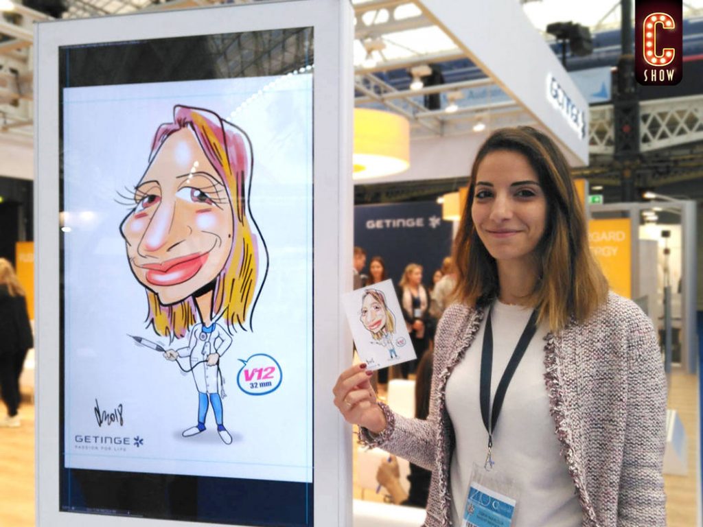 Digital caricature at trade show