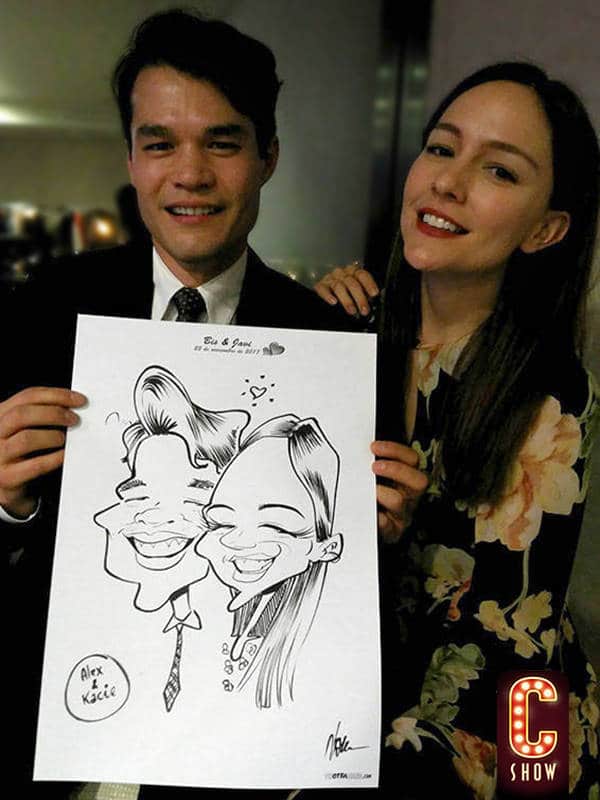 Live caricature at wedding